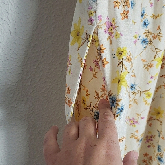 Old Navy Floral Spaghetti Strap Dress Pockets Linen Sustainable Flirty Feminine - Picture 10 of 15
